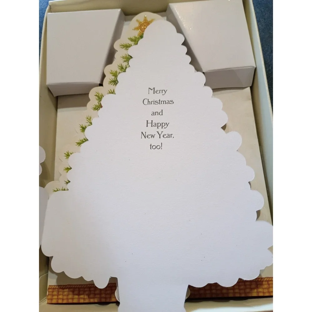 Hallmark Christmas Tree Shaped Cards 16 Cards, 15 Envelopes